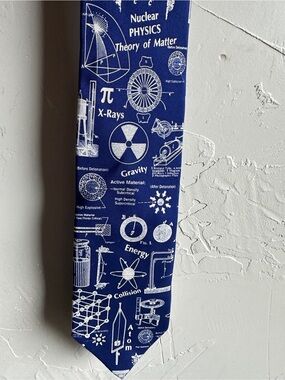 Science Physics Print Tie Nerdy Academic Dark Academia STEM Atomic Graphic